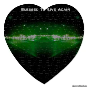 Blessed To Live Again Heart Jigsaw Puzzle (Green)